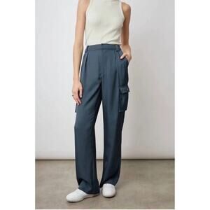 🌊 Rails Harlow Deep Sea Wide-Leg Satin Trousers Size 0 🌊